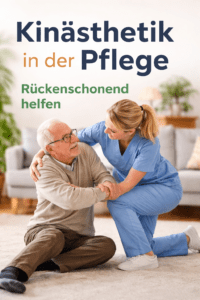 Pflegerin hilft gestürztem älteren Herren wieder auf.