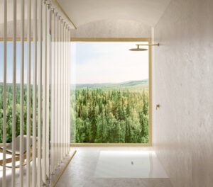 Modernes helles Bad mit bodengleicher Dusche